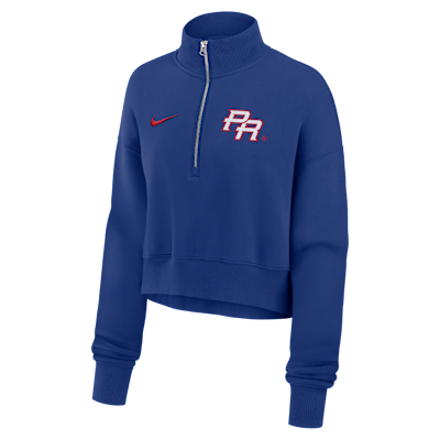 Puerto Rico National Baseball Team 2026 World Baseball Classic Women's Nike Cropped 1/2-Zip Crew