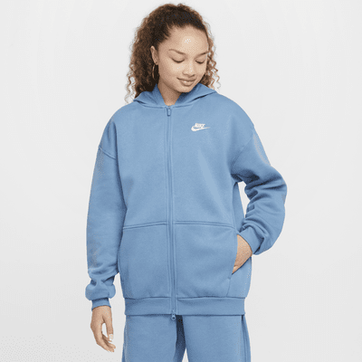 Sweat oversize à capuche et zip Nike Sportswear Club Fleece pour ado