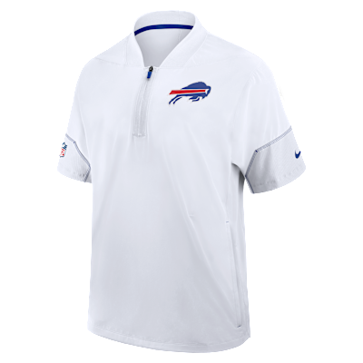 Buffalo Bills Sideline Coach Men's Nike NFL 1/2-Zip Short-Sleeve Hooded Jacket from Nike - $105