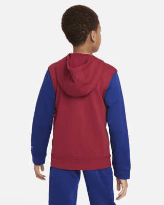 :Nike Youth Barca Full-Zip Hoodie - Red / Blue