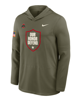 Мужские  Ohio State 2025 Military Appreciation Nike Dri-FIT College Long-Sleeve Hooded Top