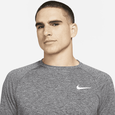 Nike Camiseta Hydroguard de natación de manga larga de tela jaspeada para hombre
