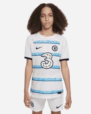 Chelsea FC 2022/23 Stadium Home Big Kids' Nike Dri-FIT Soccer Jersey.