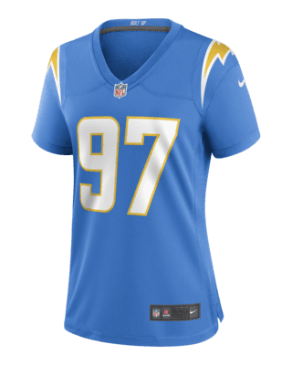 Buy the Mens Blue Orange Los Angeles Chargers Khalil Mack Blue Football  Jersey XL