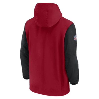 Chamarra Nike de la NFL con gorro de medio cierre para hombre Atlanta Falcons Sideline Pre-Game Player