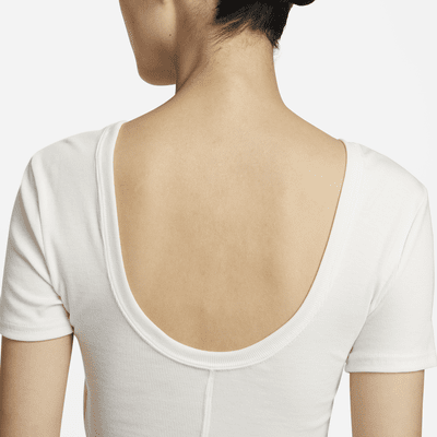 Nike Sportswear Chill Knit Women's Tight Scoop-Back Short-Sleeve Mini-Rib Top