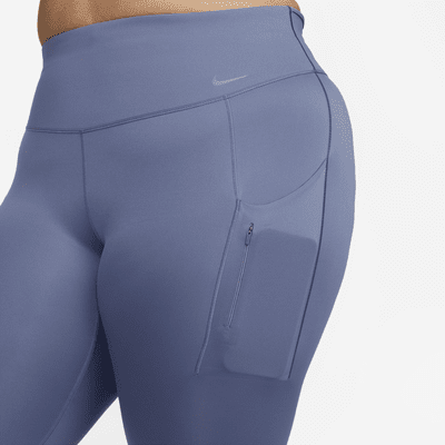 Leggings de largo completo y tiro alto con sujeción firme y bolsillos para mujer Nike Go (talla grande)