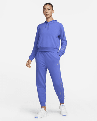 Nike Dri-FIT One Women's High-Waisted Full-Length Open-Hem French Terry  Tracksuit Bottoms