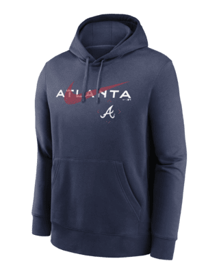 Women's Profile Navy Atlanta Braves Plus Size Pullover Hoodie Size:3XL