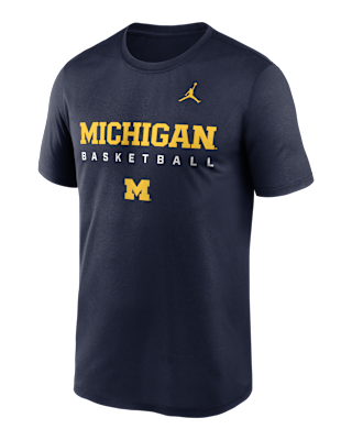 Мужская футболка Michigan Courtside Basketball Legend Jordan Brand Dri-FIT College для баскетбола