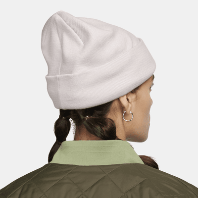 Nike Peak beanie met standaardomslag en metalen Swoosh