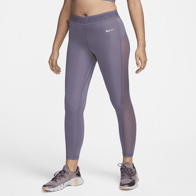 Nike Pro Leggings de 7/8 talle medio con paneles de malla - Mujer