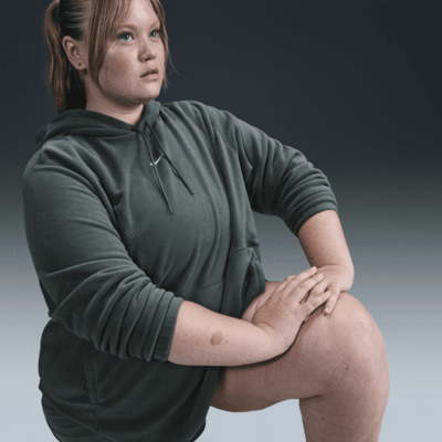 Nike One Therma-FIT oversized fleecehoodie voor dames (Plus Size)