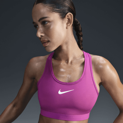 Brassière de sport réglable non rembourrée Nike Swoosh High Support pour femme