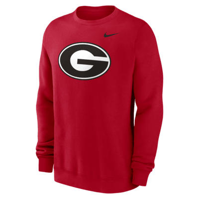 Sudadera de cuello redondo sin cierre universitaria Nike para hombre Georgia Bulldogs Primetime Evergreen Logo