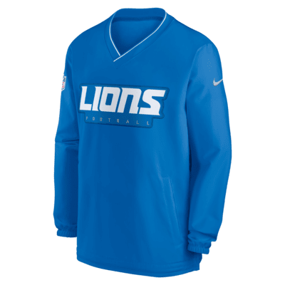 Playera rompevientos de manga larga Nike de la NFL para hombre Detroit Lions Sideline