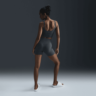 Brassière de sport longue rembourrée à maintien léger Nike Zenvy Rib pour femme