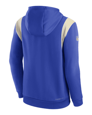 Nike Men's Los Angeles Rams Sideline Therma-FIT Pullover Hoodie - Royal - XXXL Each