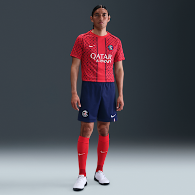 Paris Saint-Germain Academy Pro Deplasman Nike Dri-FIT Maç Öncesi Kısa Kollu Erkek Futbol Üstü
