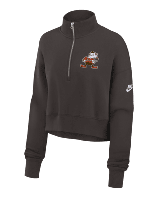 Женские  Cleveland Browns Rewind Phoenix Nike NFL Cropped 1/4-Zip Crew