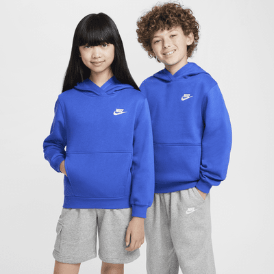 Nike Sportswear Club fleece-hettegenser til store barn