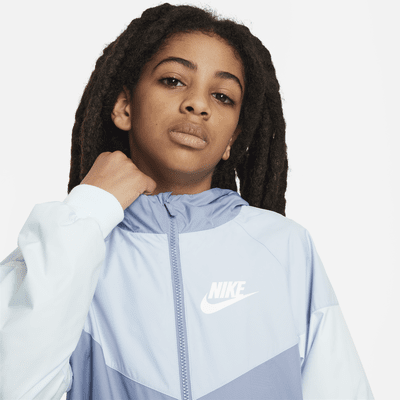 Nike Sportswear Windrunner ledig hoftelang hettejakke til store barn (gutt)