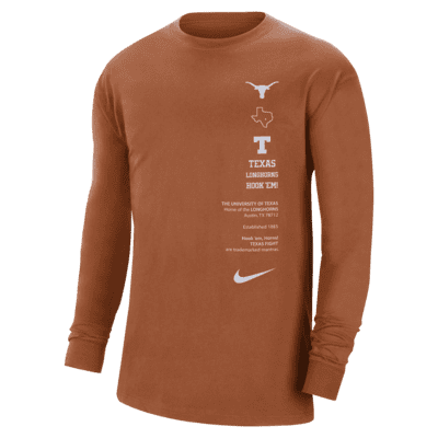 Playera de manga larga para hombre Nike College Max90 (Texas)