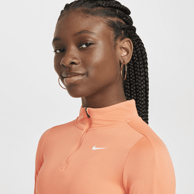 Haut à manches longues et demi-zip Nike Dri-FIT pour ado (fille)