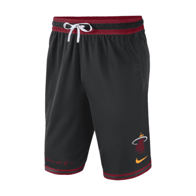 Retro Gold Logo Herren Miami Heat Stitched Basketball Shorts Sports Schwarz 