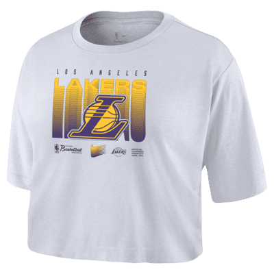 Playera cropped Nike NBA para mujer Los Angeles Lakers Courtside