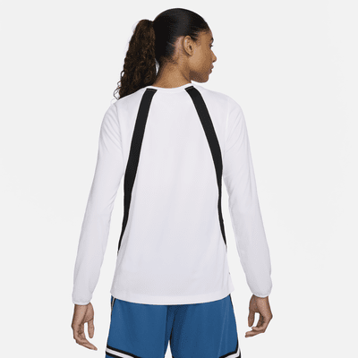 Playera de manga larga para calentamiento de básquetbol Dri-FIT para mujer Nike