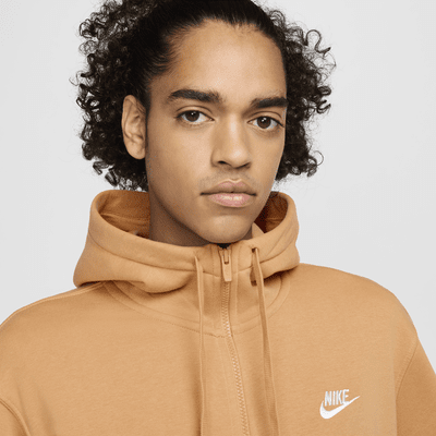 Sudadera con gorro de cierre completo para hombre Nike Sportswear Club Fleece