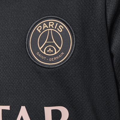 Paris Saint-Germain Strike Third Jordan Dri-FIT Kurzarm-Fußballoberteil aus Strickmaterial (ältere Kinder)