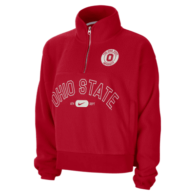 Chamarra universitaria Nike con cierre de 1/4 para mujer Ohio State Fly