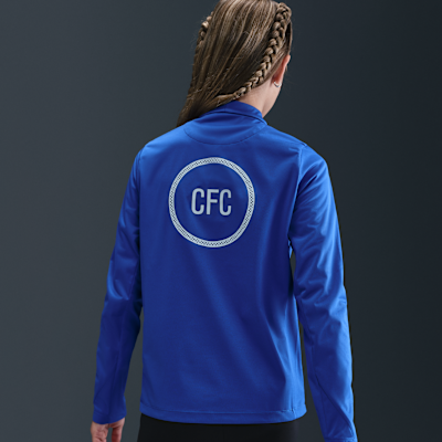 Chelsea FC Strike Derde Nike Total 90 knit voetbaltrainingstop met Dri-FIT voor kids