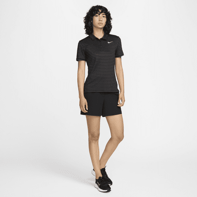 Polo de golf de manga corta Dri-FIT a rayas para mujer Nike Victory