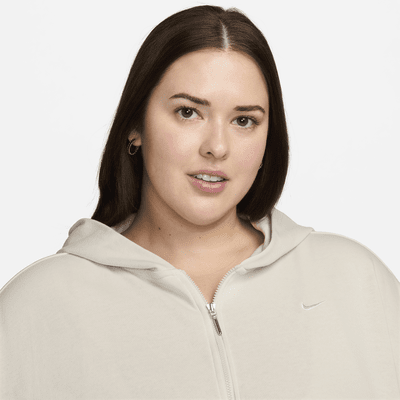 Sweat à capuche en molleton à zip et coupe ample Nike Sportswear Chill Terry pour femme (grande taille)