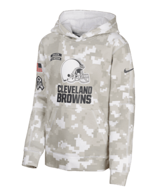 Подростковое худи Cleveland Browns Salute to Service Primary Edge Club Big Kids' Nike NFL Pullover Hoodie