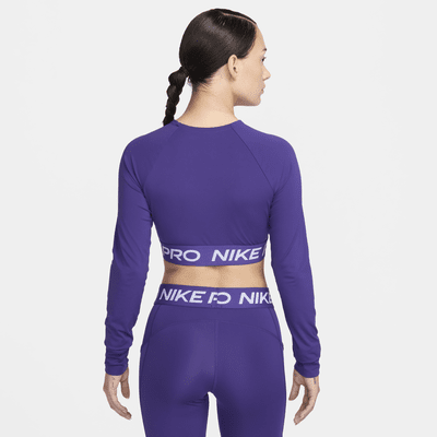 Nike Pro Dri-FIT kort, langermet overdel til dame