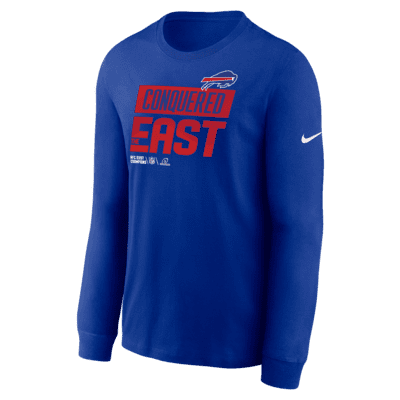 Men's Nike White Buffalo Bills 2021 AFC East Division Champions Trophy Collection Long Sleeve T-Shirt Size: Large