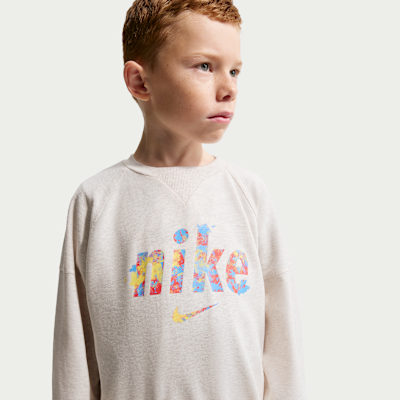 Nike E1D1 Little Kids' French Terry 2-Piece Graphic Crew Set
