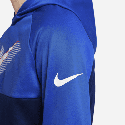 Sudadera con gorro de entrenamiento sin cierre con gráfico para niños talla grande Nike Therma-FIT