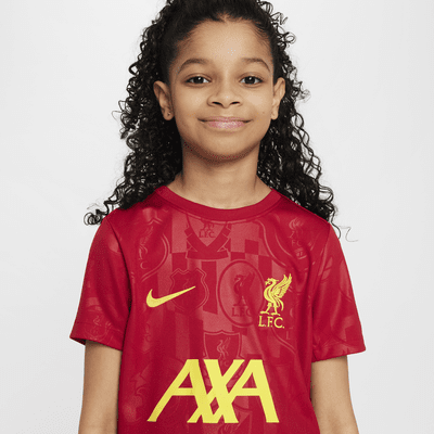 FC Liverpool Academy Pro Nike Dri-FIT Pre-Match Kurzarm-Fußballoberteil (ältere Kinder)