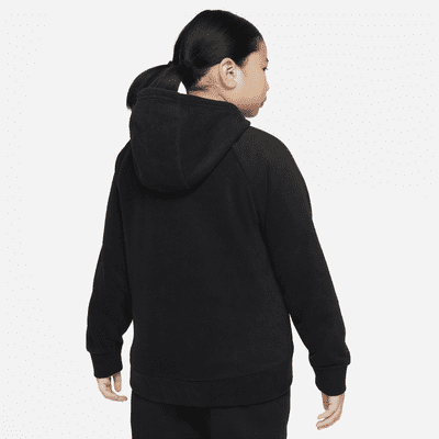 Sudadera con gorro de medio cierre acondicionada para el invierno para niña talla grande Nike Sportswear Club Fleece (talla extendida)
