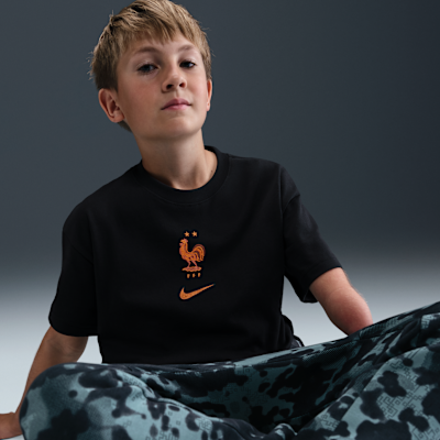 Playera de fútbol Nike FFF Premium de portero para niños talla grande