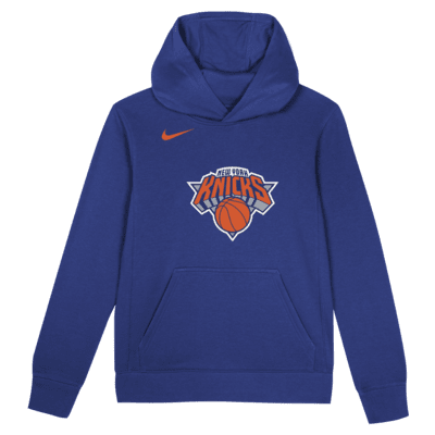 Sudadera con gorro sin cierre Nike de la NBA para niños talla grande New York Knicks Club