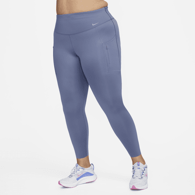 Leggings de largo completo y tiro alto con sujeción firme y bolsillos para mujer Nike Go (talla grande)