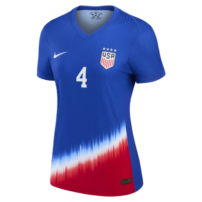 Jersey de fútbol Nike Dri-FIT ADV de la selección nacional de fútbol femenino de Estados Unidos visitante 2024 Match Naomi Girma para mujer