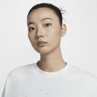 เสื้อวอร์มคอกลมขนาดโอเวอร์-โอเวอร์ไซส์ Nike Sportswear Phoenix Fleece Women's Artist Collection