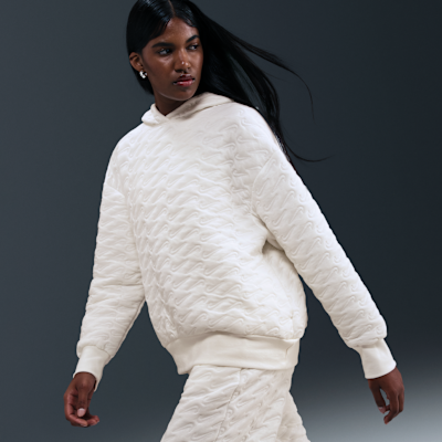 Felpa pullover ampia in jacquard con cappuccio Nike Sportswear Phoenix Fleece – Donna